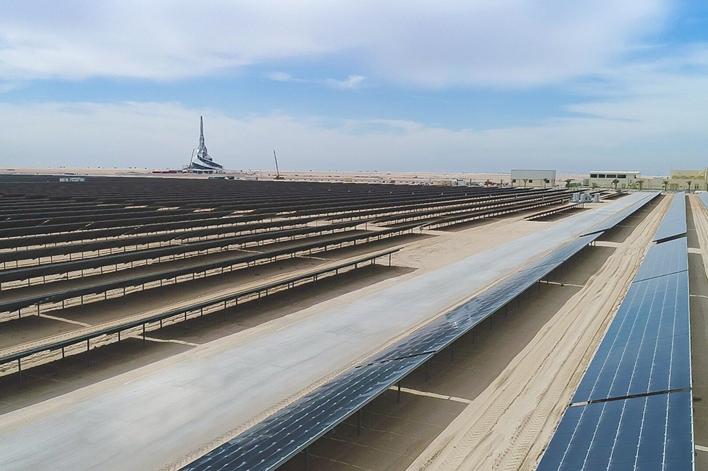 Photovoltaic arrays at the Mohammed bin Rashid Al Maktoum Solar Park in Dubai